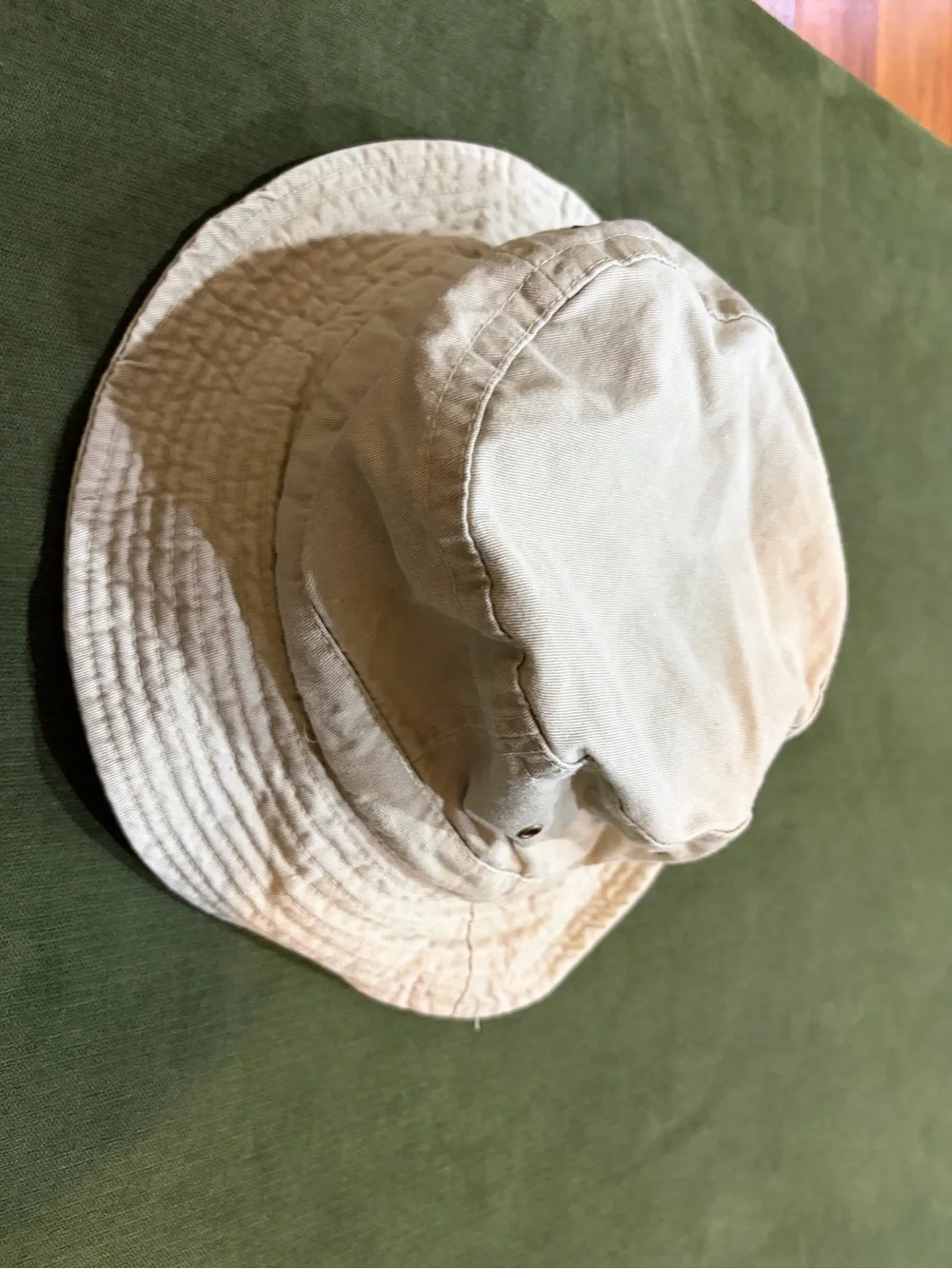 Waterville Valley Embroidered Beige Bucket Hat | Cotton Sun Hat | Adult